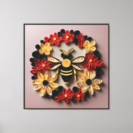Papercraft Quilling Bee and Floral Design Leinwanddruck