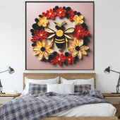 Papercraft Quilling Bee and Floral Design Leinwanddruck (Insitu (Schlafzimmer))