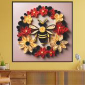 Papercraft Quilling Bee and Floral Design Leinwanddruck (Insitu (Wohnzimmer))