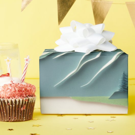 Papercut-Berg-Design Geschenkpapier (Geburtstagsparty)