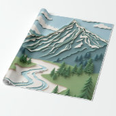 Papercut-Berg-Design Geschenkpapier (Ungerollt)