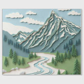 Papercut-Berg-Design Geschenkpapier (Flach)