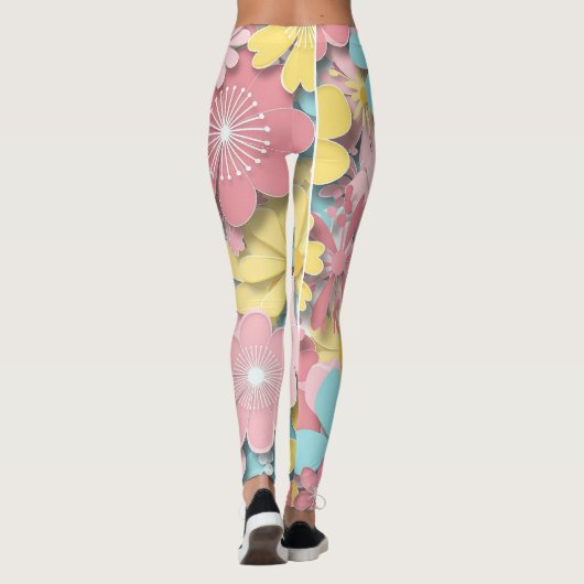 Papercut-Blume Leggings (Rückseite)