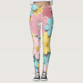 Papercut-Blume Leggings (Vorderseite)