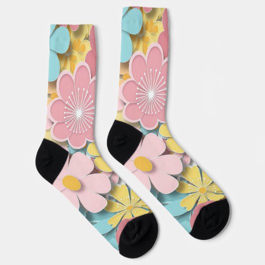 Papercut-Blume Socken (Rechts)