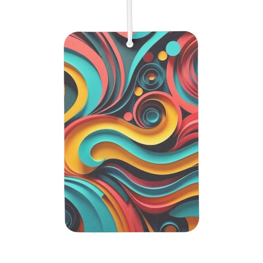Papercut Colorful Waves Artwork Autolufterfrischer (Vorderseite)