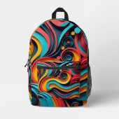 Papercut Colorful Waves Artwork Bedruckter Rucksack (Vorderseite)
