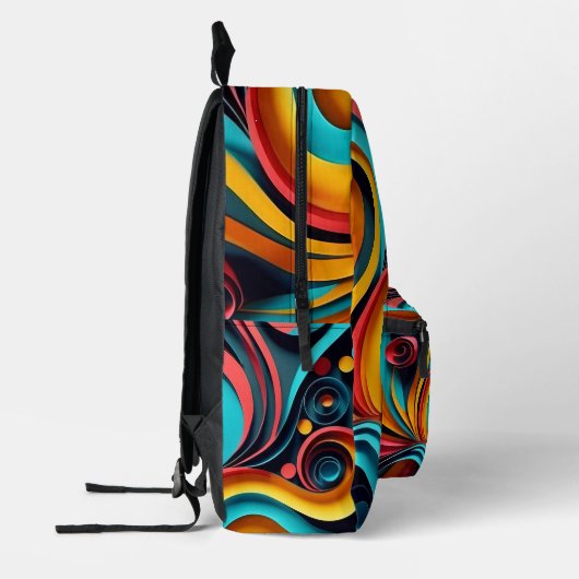 Papercut Colorful Waves Artwork Bedruckter Rucksack (Links)