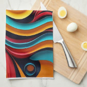 Papercut Colorful Waves Artwork Geschirrtuch (Viertel Falte)