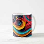 Papercut Colorful Waves Artwork Kaffeetasse (VorderseiteRechts)