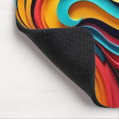 Papercut Colorful Waves Artwork Mousepad (Ecke)