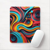 Papercut Colorful Waves Artwork Mousepad (Mit Mouse)