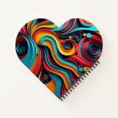 Papercut Colorful Waves Artwork Notizblock (Rückseite)