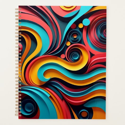 Papercut Colorful Waves Artwork Planer (Vorderseite)