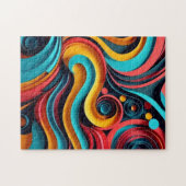 Papercut Colorful Waves Artwork Puzzle (Horizontal)