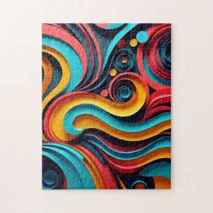 Papercut Colorful Waves Artwork Puzzle