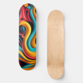 Papercut Colorful Waves Artwork Skateboard (Vorderseite)