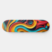 Papercut Colorful Waves Artwork Skateboard (Horizontal)