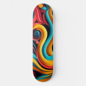 Papercut Colorful Waves Artwork Skateboard (Vorderseite)