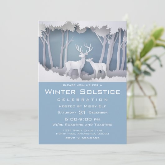 Papercut Dee im Wald Einladung (Stehend Vorderseite)