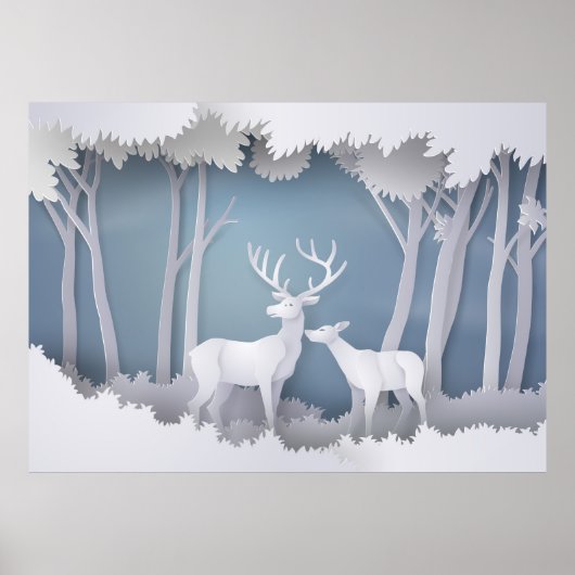Papercut Dee im Wald Poster (Vorne)
