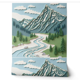 Papercut Design -Berg Tapete