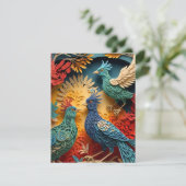 Papercut Fantasy Birds Begleitkarte (Stehend Vorderseite)
