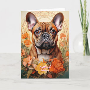 Papercut French Bulldog Illustration Feiertagskarte