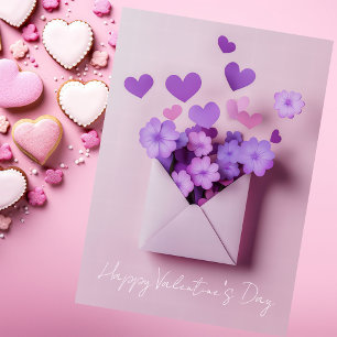 Papercut Hearts and Blume Valentins Gruß Feiertagskarte