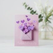 Papercut Hearts and Blume Valentins Gruß Postkarte (Stehend Vorderseite)