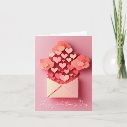 Papercut Hearts Valentins Gruß Feiertagskarte (Vorderseite)