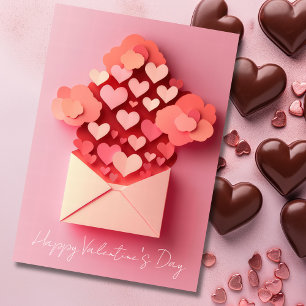 Papercut Hearts Valentins Gruß Feiertagskarte