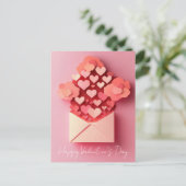 Papercut Hearts Valentins Gruß Postkarte (Stehend Vorderseite)