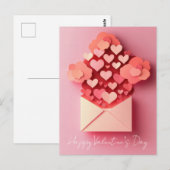 Papercut Hearts Valentins Gruß Postkarte (Vorne/Hinten)