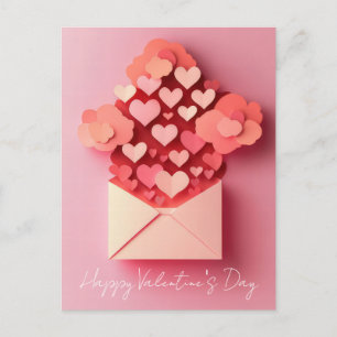 Papercut Hearts Valentins Gruß Postkarte