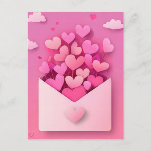 Papercut Hearts Valentins Gruß Postkarte