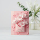 Papercut Herz und Blume Valentins Gruß Postkarte (Stehend Vorderseite)