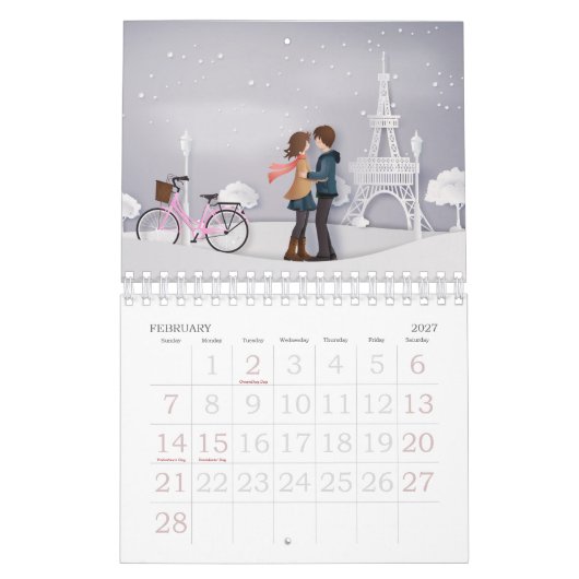 Papercut Liebe & Romantische Paare Kalender (Feb 2027)