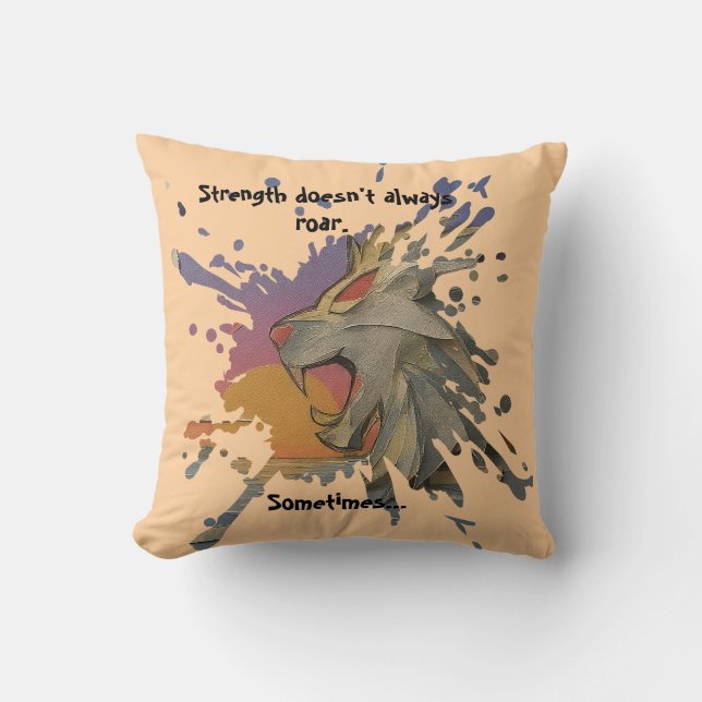 Papercut Lion & Ocean Sunrise Throw Pillow Kissen (Vorderseite)