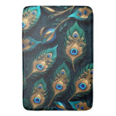 Papercut Peacock Feathers Pattern Badematte (Vorderseite Vertikal)