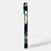 Papercut Peacock Feathers Pattern Case-Mate iPhone Hülle (Rückseite / Links)