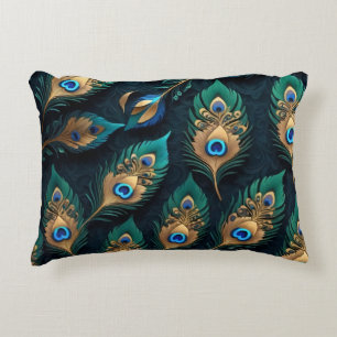 Papercut Peacock Feathers Pattern Dekokissen