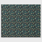 Papercut Peacock Feathers Pattern Geschenkpapier (Flach)