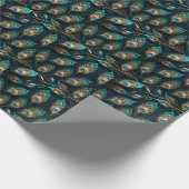 Papercut Peacock Feathers Pattern Geschenkpapier (Ecke)