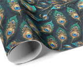 Papercut Peacock Feathers Pattern Geschenkpapier (Rolleneckpunkt)