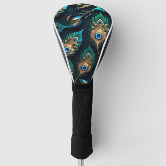 Papercut Peacock Feathers Pattern Golf Headcover (Vorderseite)