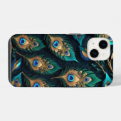 Papercut Peacock Feathers Pattern iPhone Hülle (Rückseite (Horizontal))
