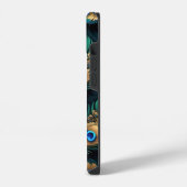 Papercut Peacock Feathers Pattern iPhone Hülle (Linke Seite)