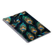 Papercut Peacock Feathers Pattern Notizblock (Rechte Seite)