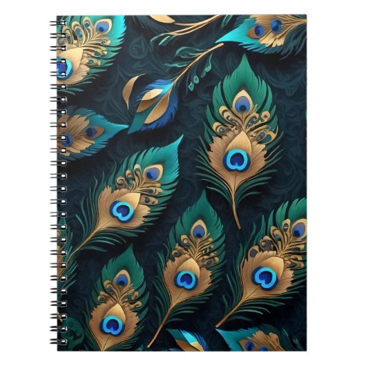 Papercut Peacock Feathers Pattern Notizblock (Vorderseite)